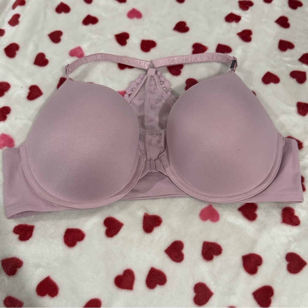 Victoria's Secret Lavender lace accents Racer back Front closure bra 38C NWT